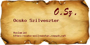 Ocsko Szilveszter névjegykártya